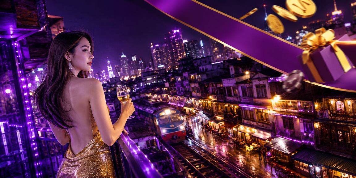 Khu vực cá cược sôi động ban đêm tại Hà Nội với bảng hiệu neon bắt mắt